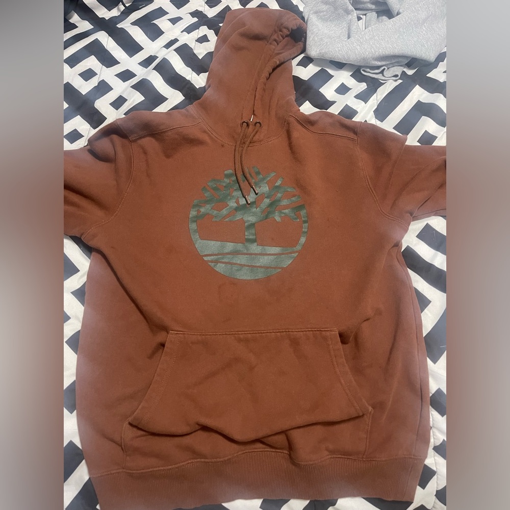Brown and greeen timberland hoodie